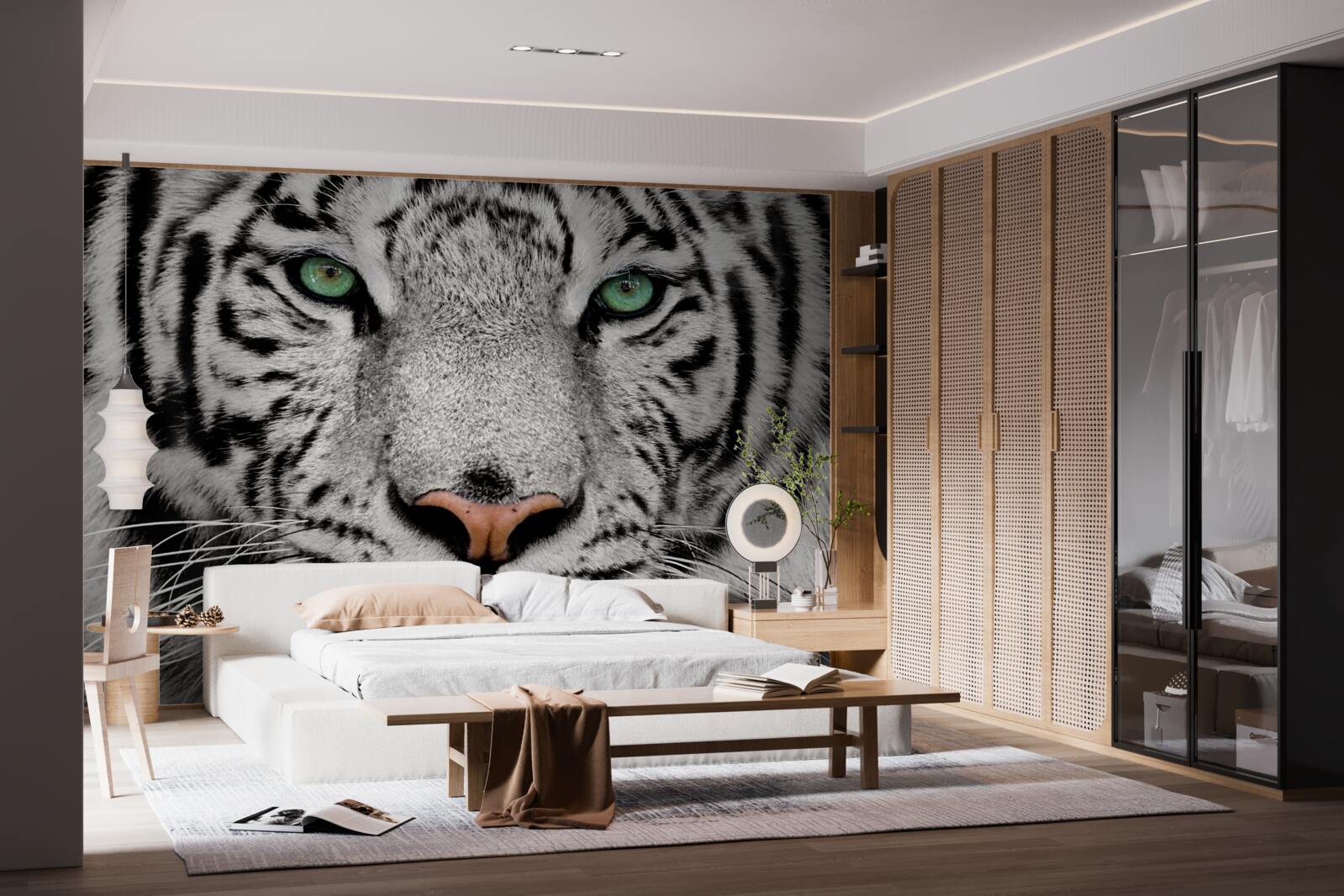 Fototapeten Das Bild eines weißen Tigers