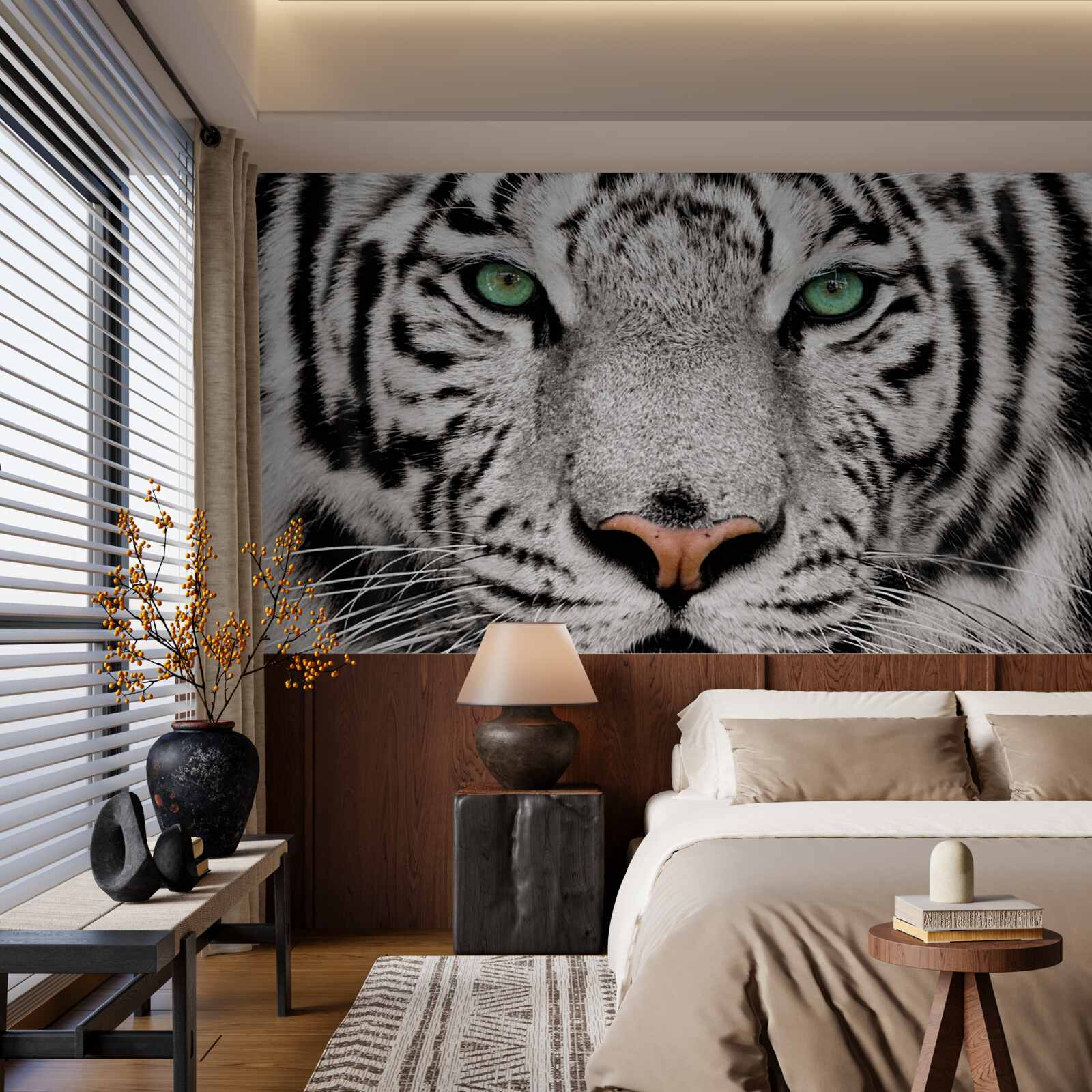 Fototapeten Das Bild eines weißen Tigers