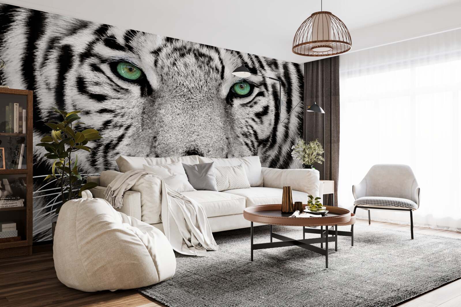 Fototapeten Das Bild eines weißen Tigers