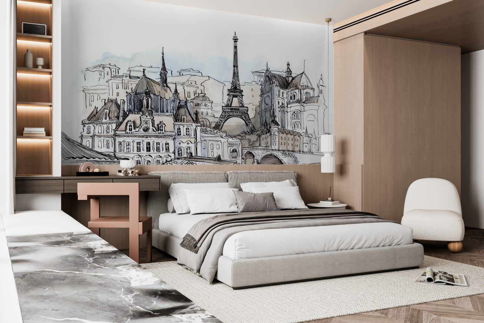 Fototapeten Paris in Aquarellen