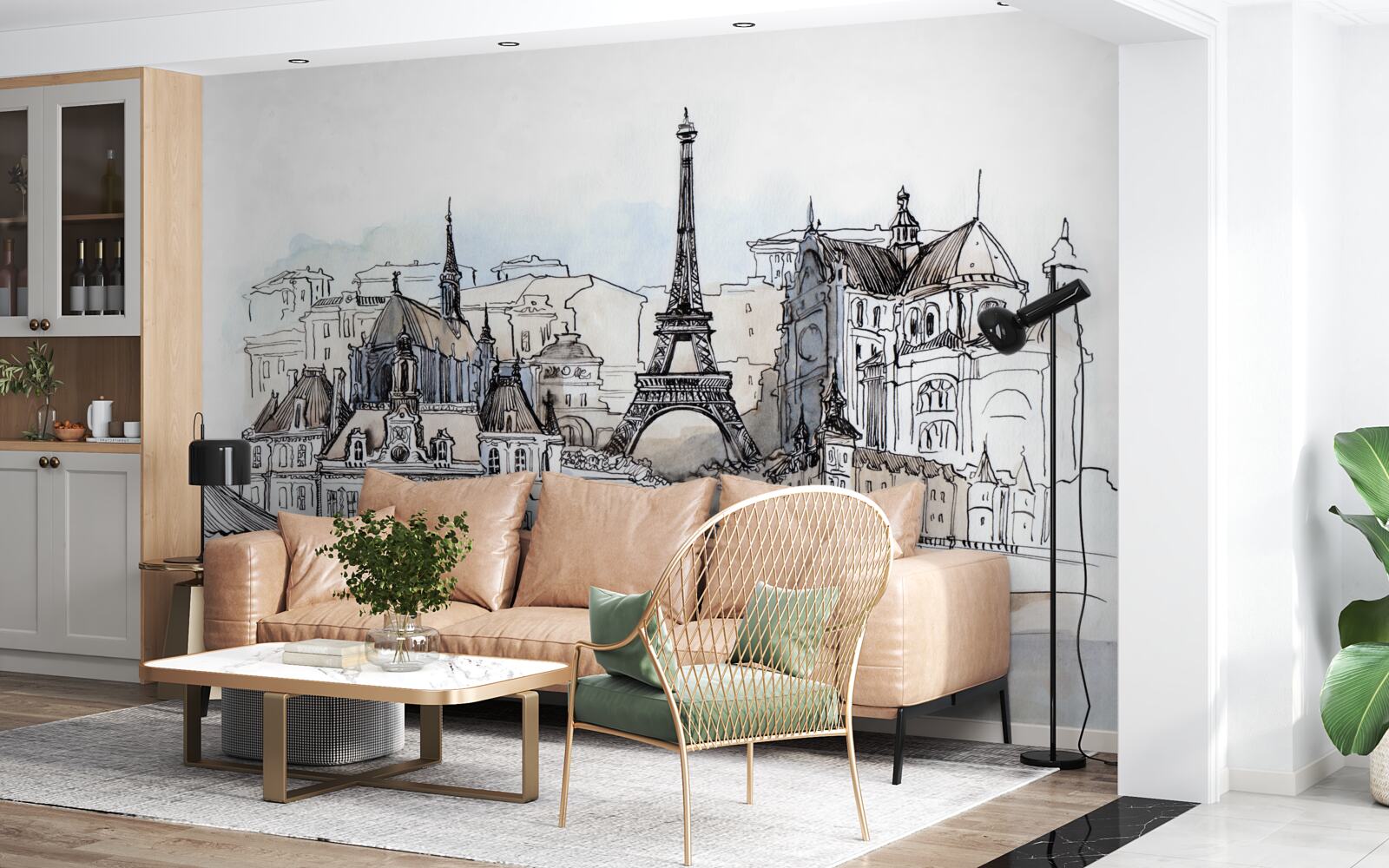 Fototapeten Paris in Aquarellen