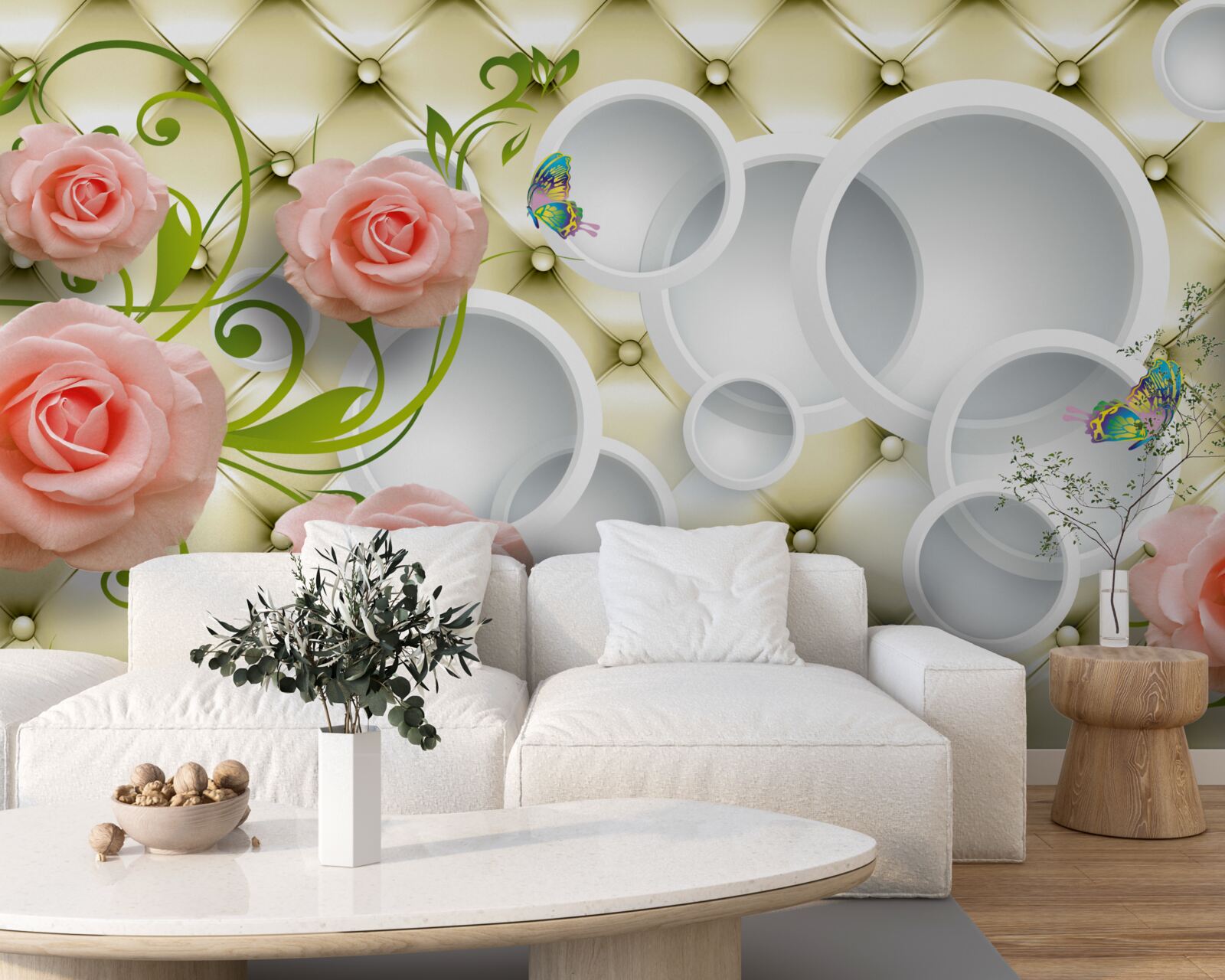 Fototapeten Der rosa Rose Donut ist wunderschön