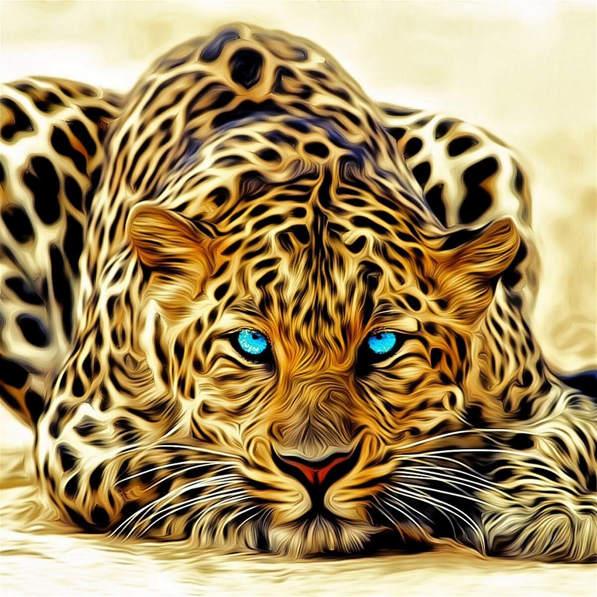 Fototapeten Der Panther versteckte sich mit den blauen Augen
