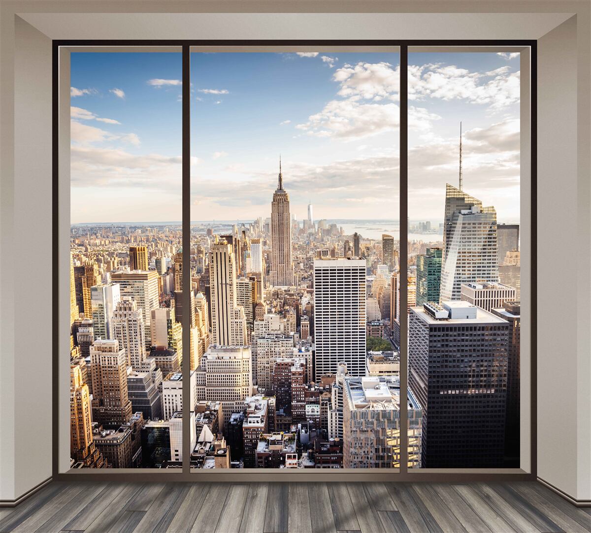 Fototapeten Blick vom Fenster nach New York am Morgen