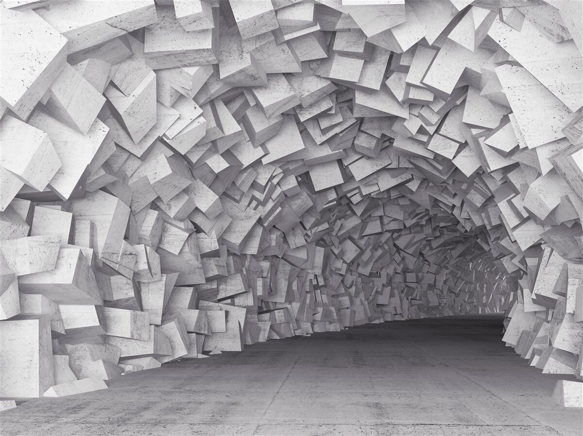 Fototapeten 3D -Formen bilden einen Tunnel
