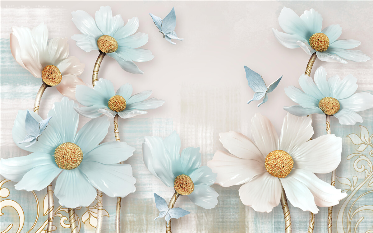 Fototapeten großblaue Blüten