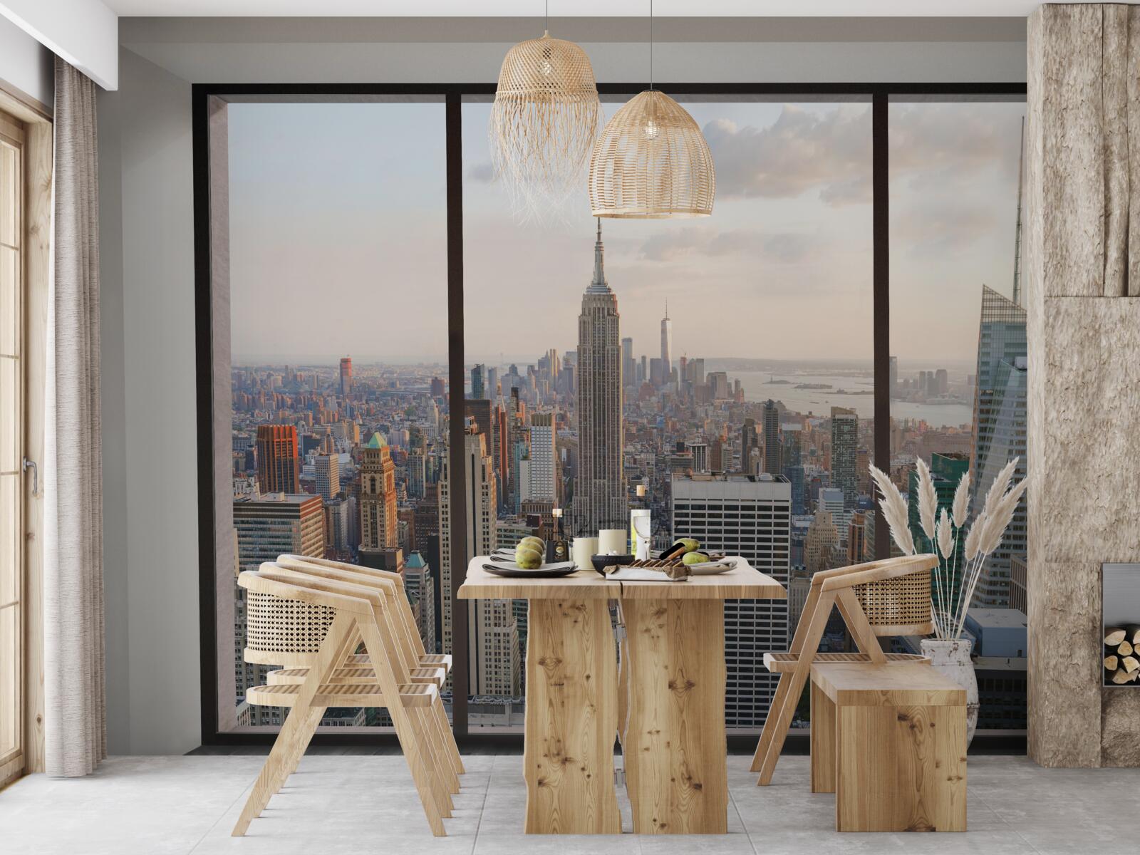 Fototapeten Panorama des Zentrums von New York vom Fenster