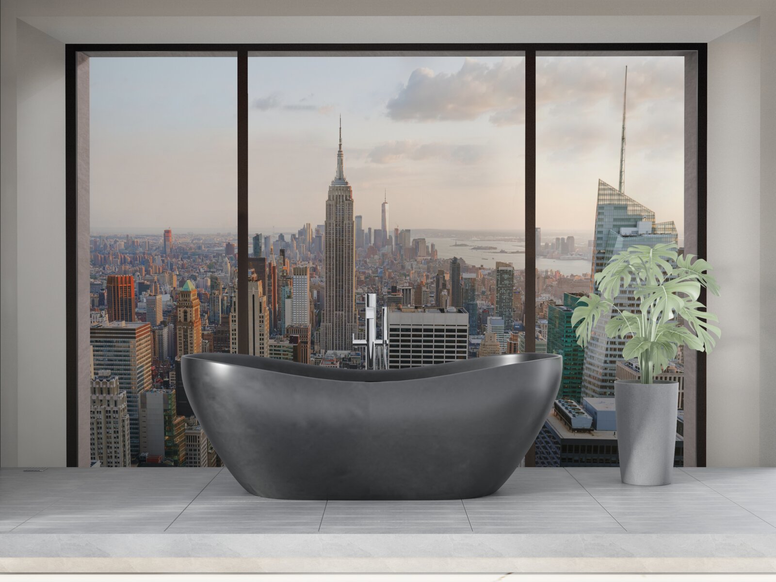 Fototapeten Panorama des Zentrums von New York vom Fenster