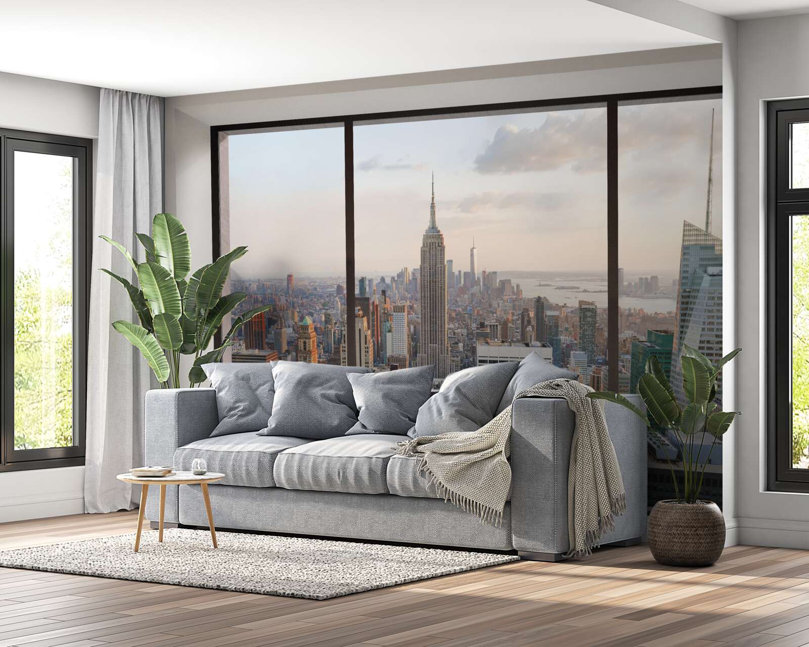 Fototapeten Panorama des Zentrums von New York vom Fenster
