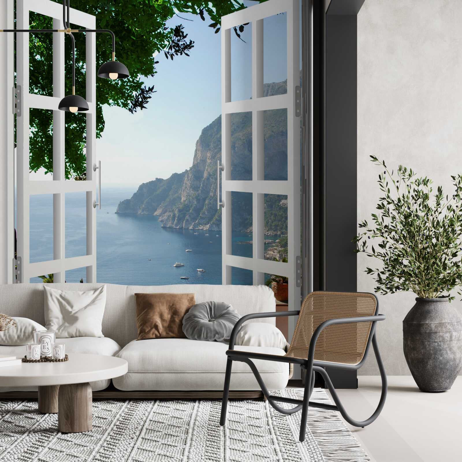 Fototapeten Balkon mit Blick auf die malerische Natur