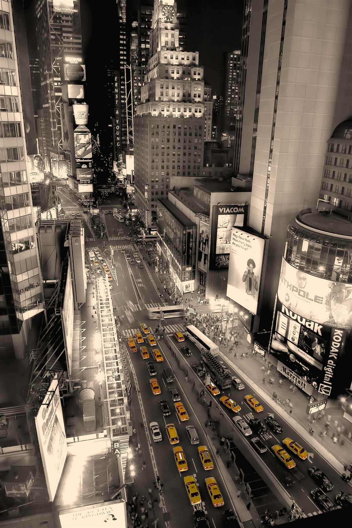 Fototapeten Times Square und gelbe Taxis