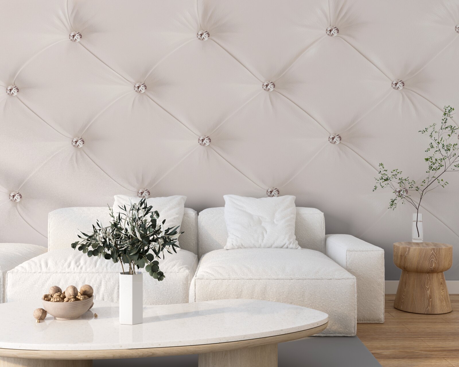 Fototapeten Perle Eco -Leder in einem Rosa -Farbton