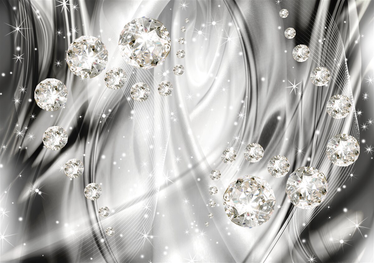 Fototapeten Diamanten auf Alabaster Seide
