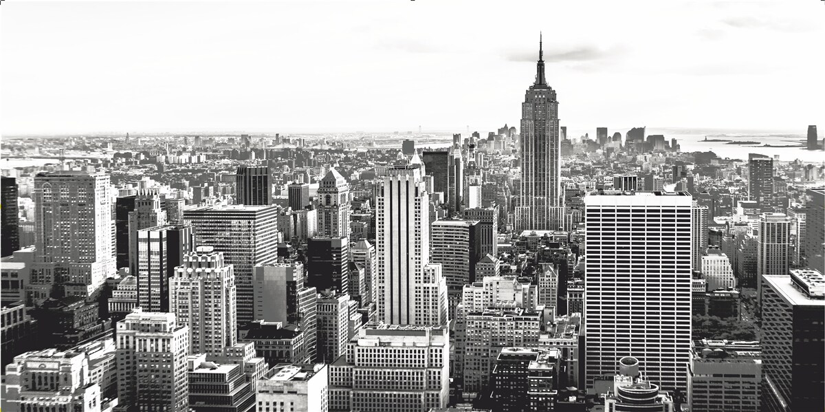 Fototapeten Vintage -Sicht auf Manhattan