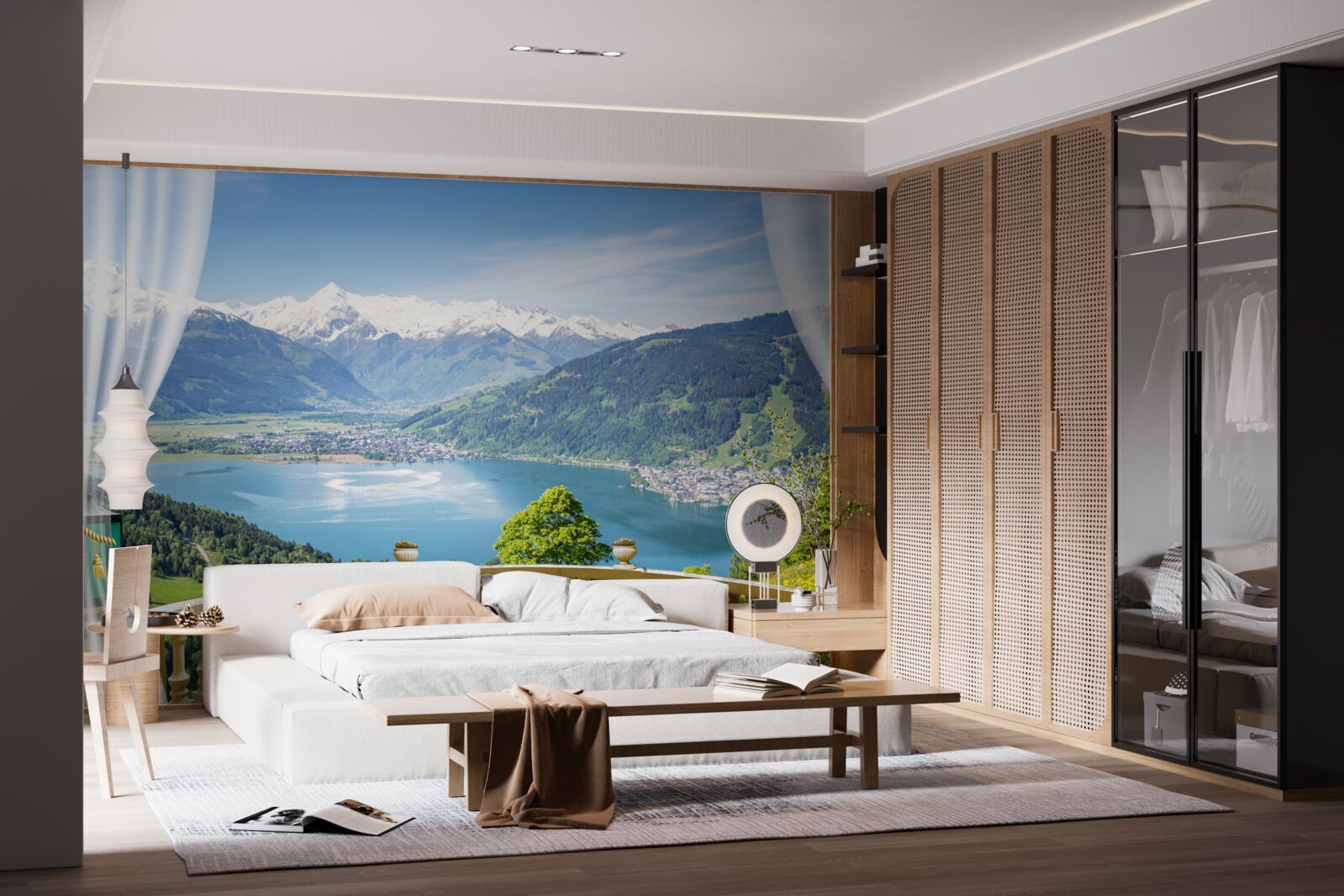 Fototapeten Ein bequemer Balkon mit einem wunderschönen Panorama