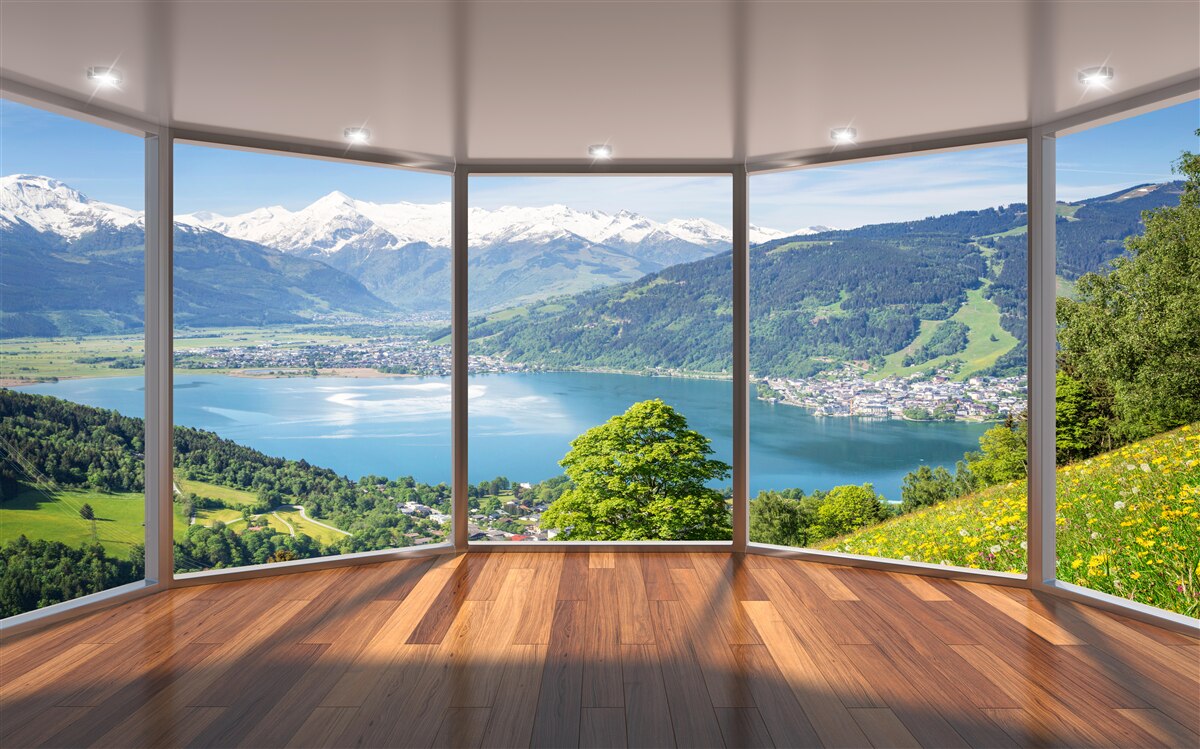 Fototapeten Außerhalb des Fensters, beeindruckende Panoramablicks