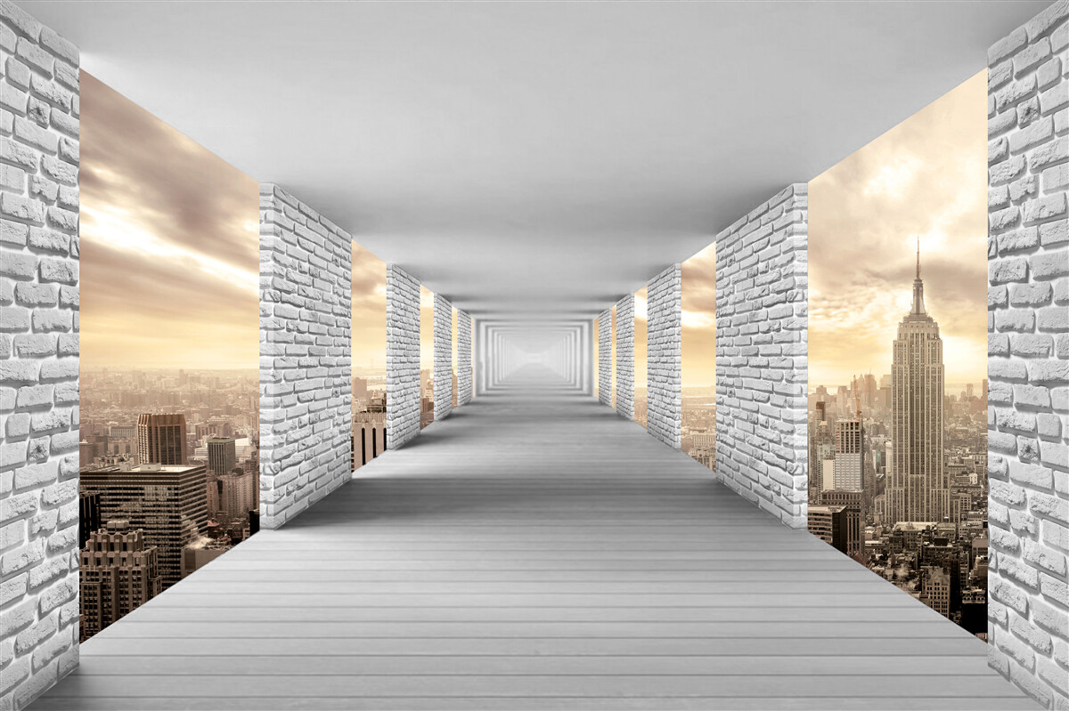 Fototapeten 3D -Spaziergang durch die Stadt
