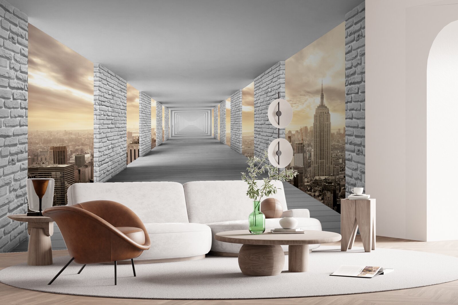 Fototapeten 3D -Spaziergang durch die Stadt