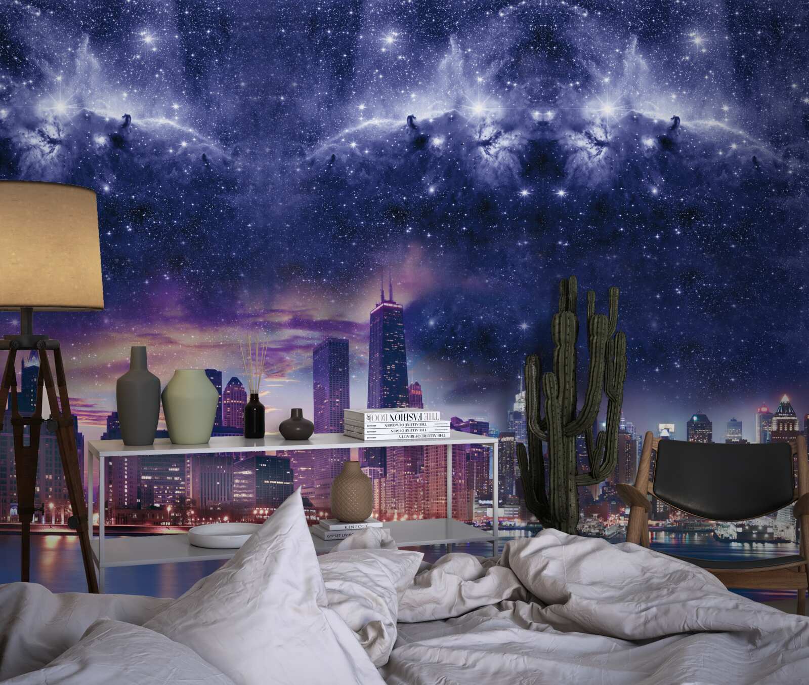 Fototapeten Magische Astral -Leinwand über der Metropole