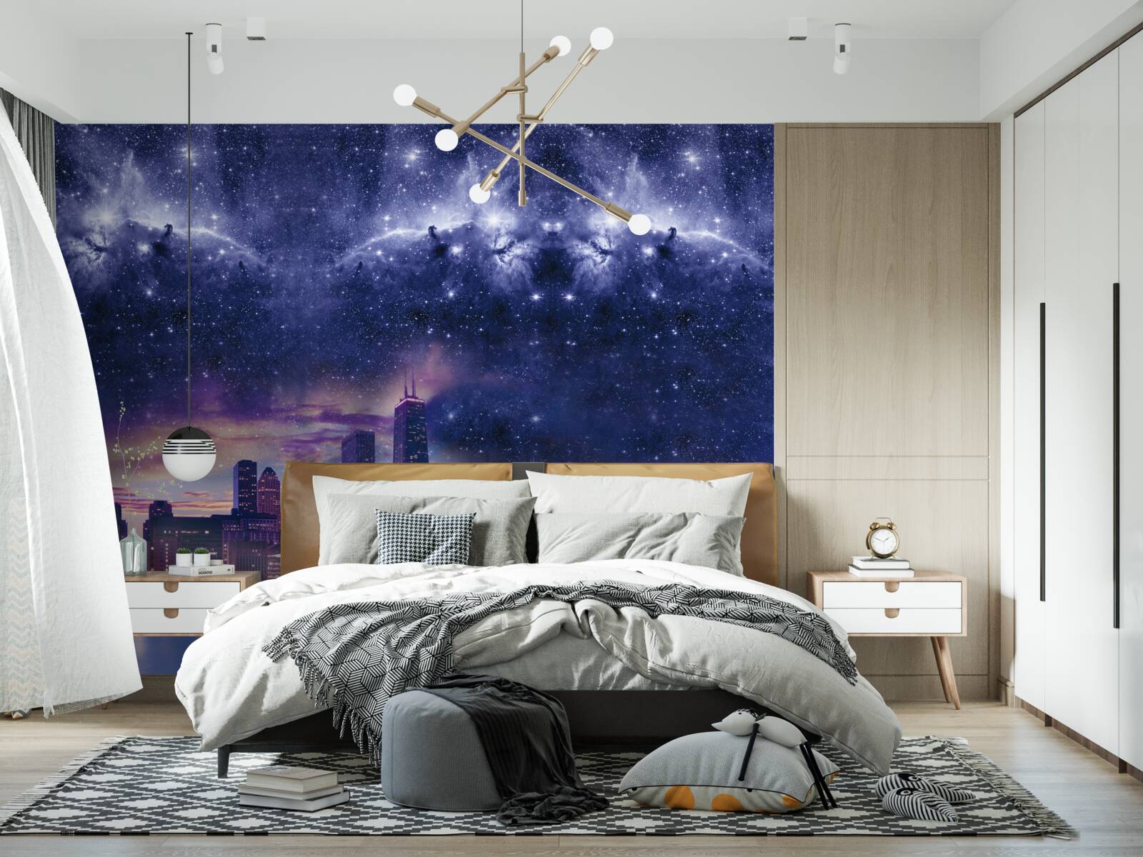 Fototapeten Magische Astral -Leinwand über der Metropole
