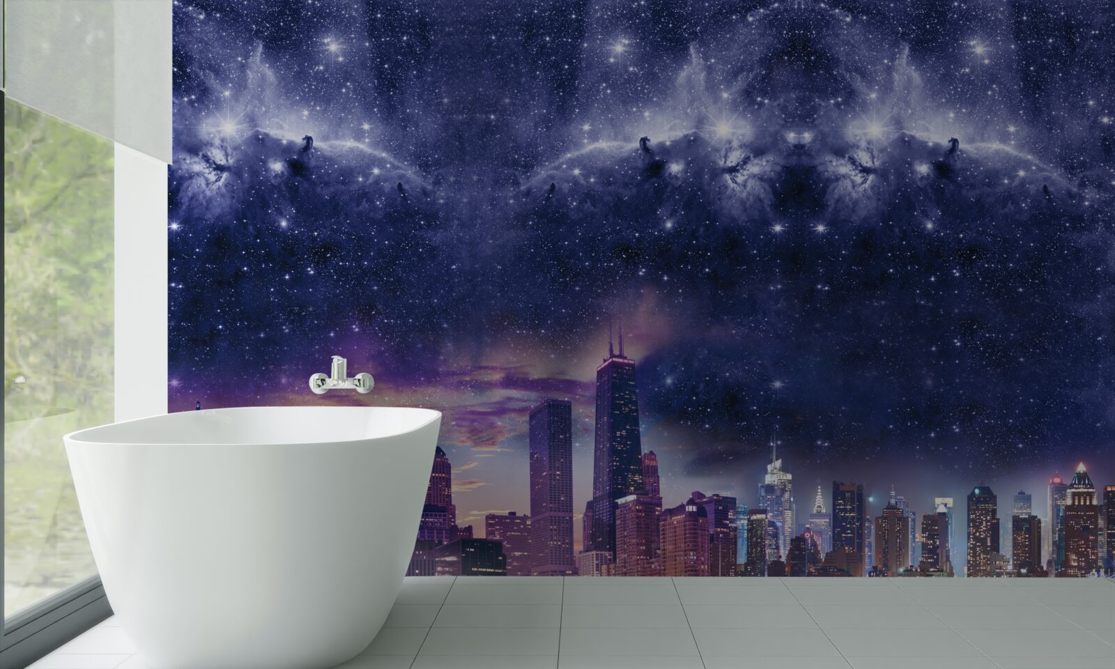 Fototapeten Magische Astral -Leinwand über der Metropole