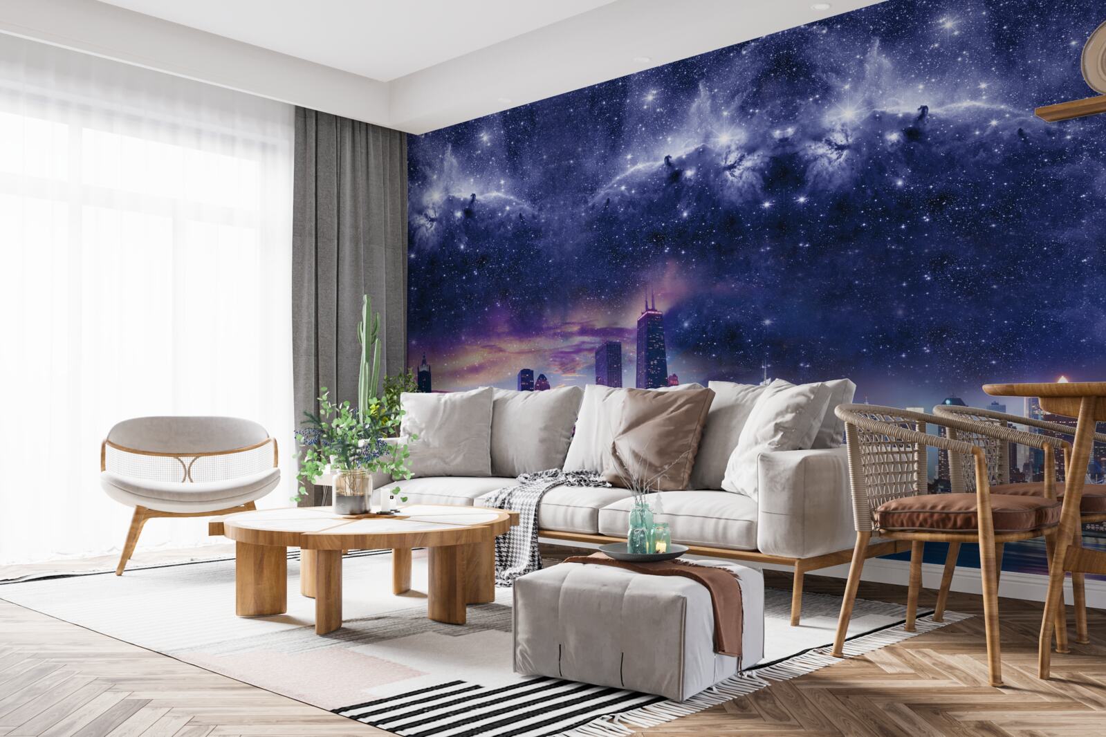 Fototapeten Magische Astral -Leinwand über der Metropole