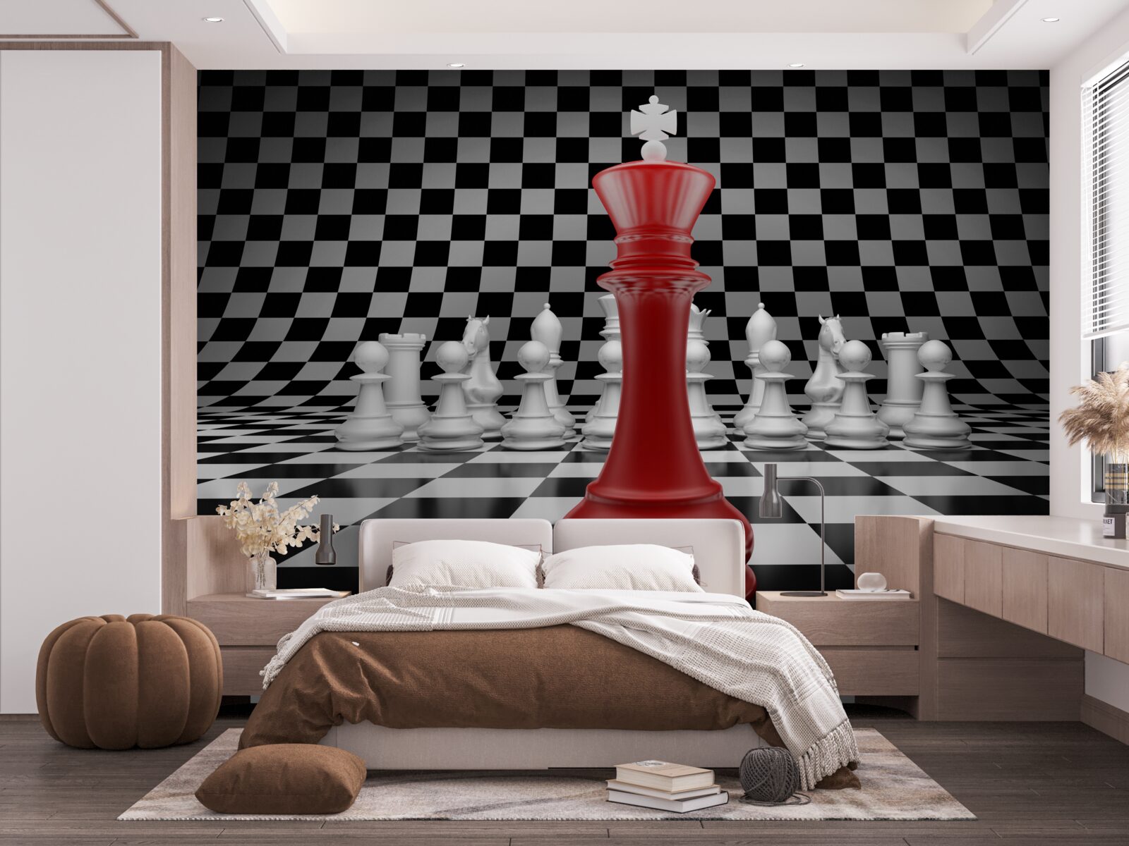 Fototapeten Red Checkerboard Queen