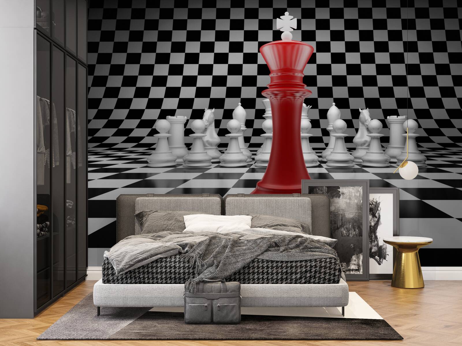 Fototapeten Red Checkerboard Queen