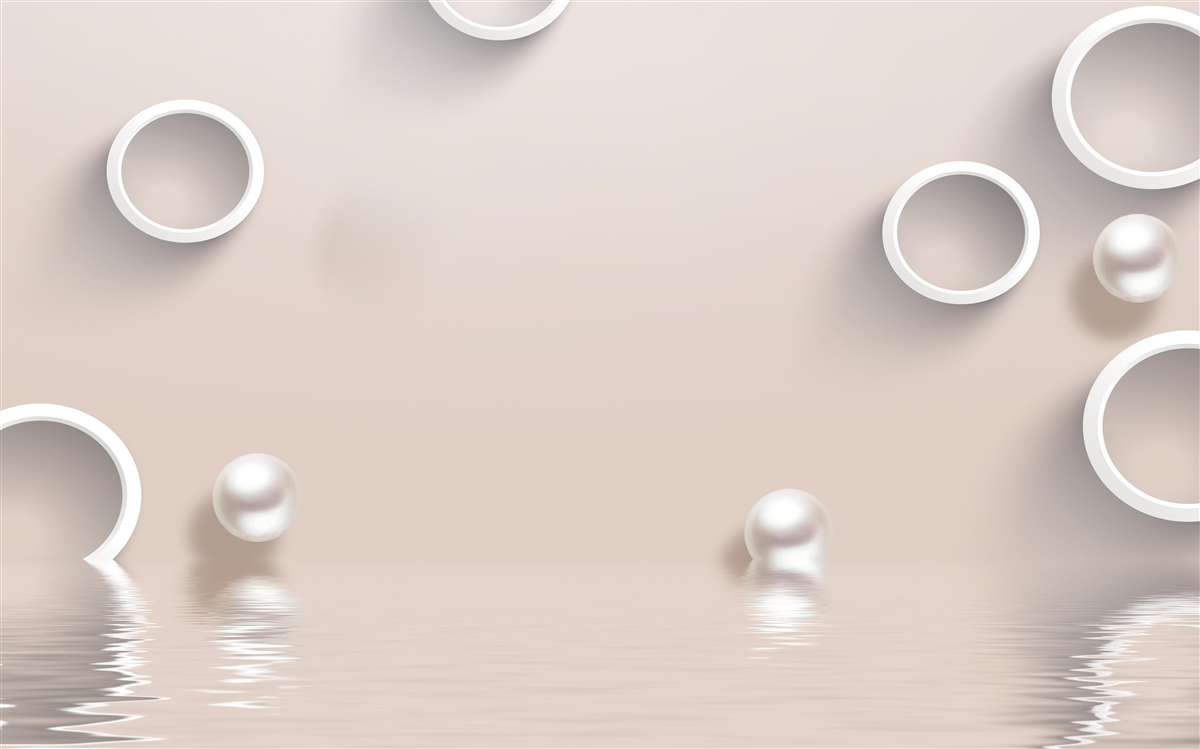 Fototapeten Kreise auf Wasser und Perlen