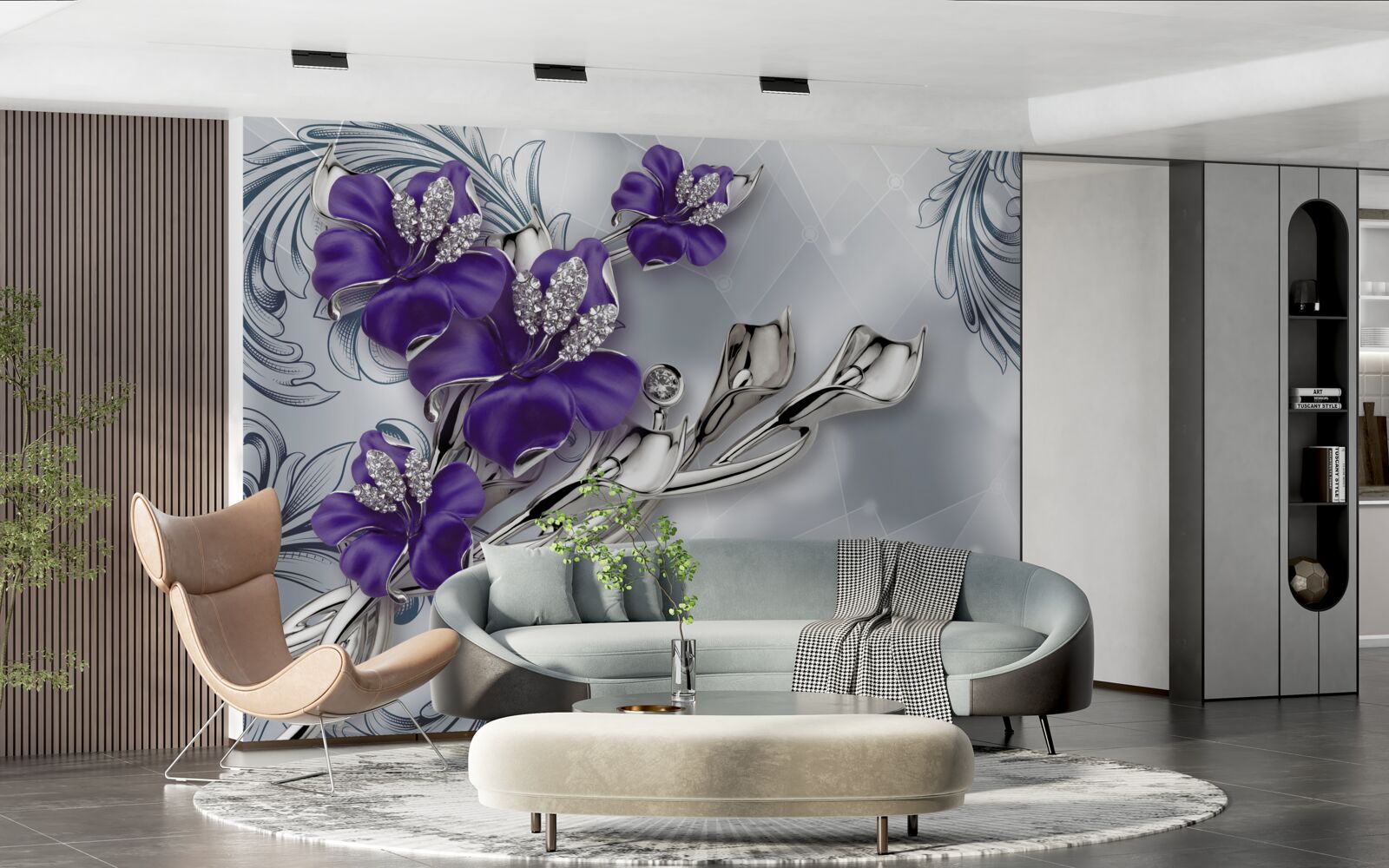 Fototapeten Royal Purple Lily an Zweigen