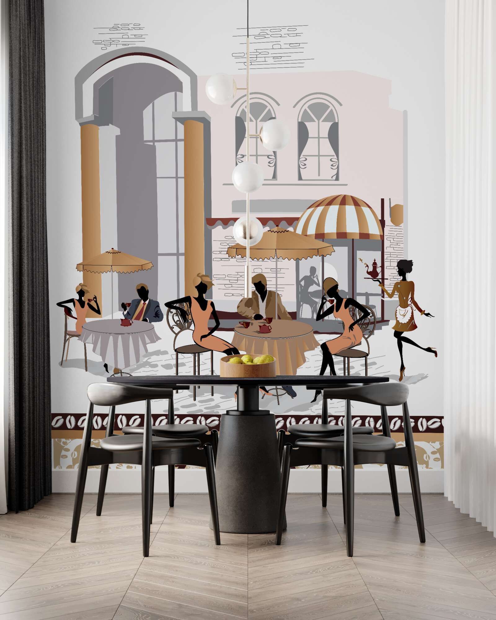 Fototapeten Frauen und Männer in einem Café