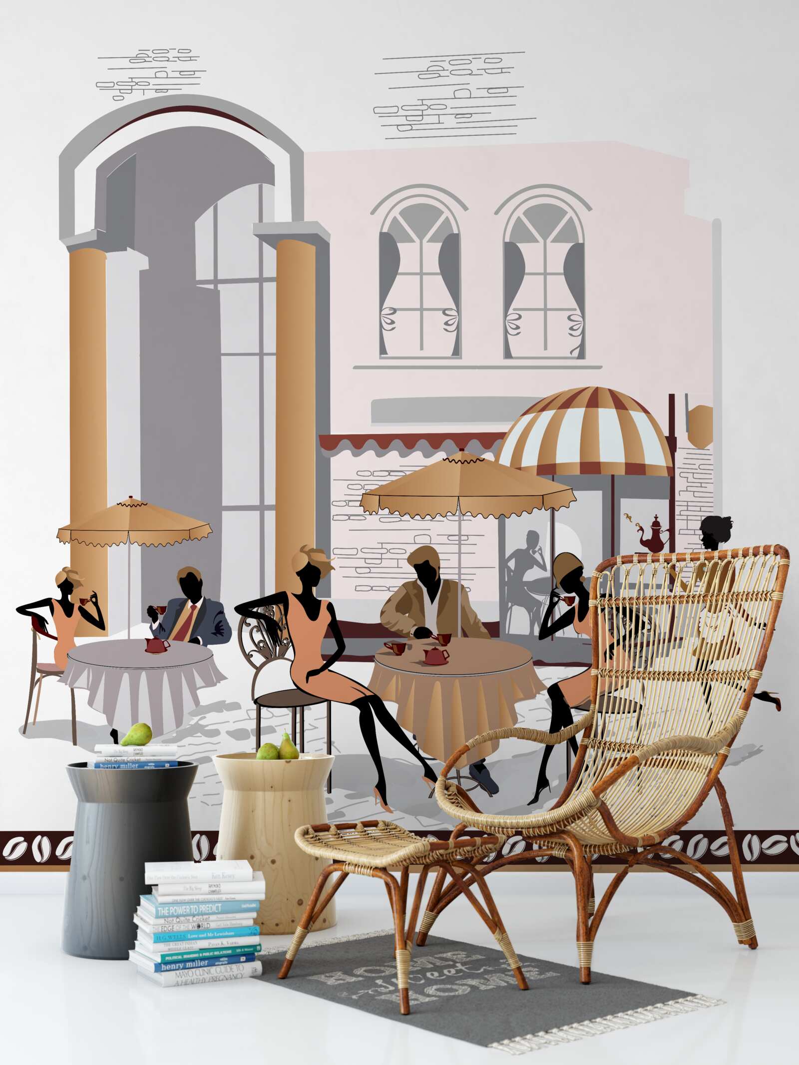 Fototapeten Frauen und Männer in einem Café