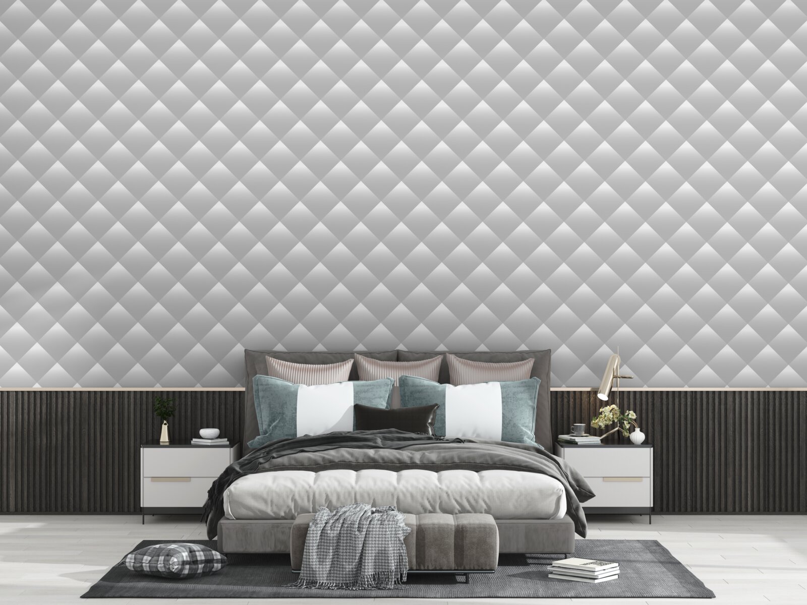 Fototapeten Silber Diamond Textur