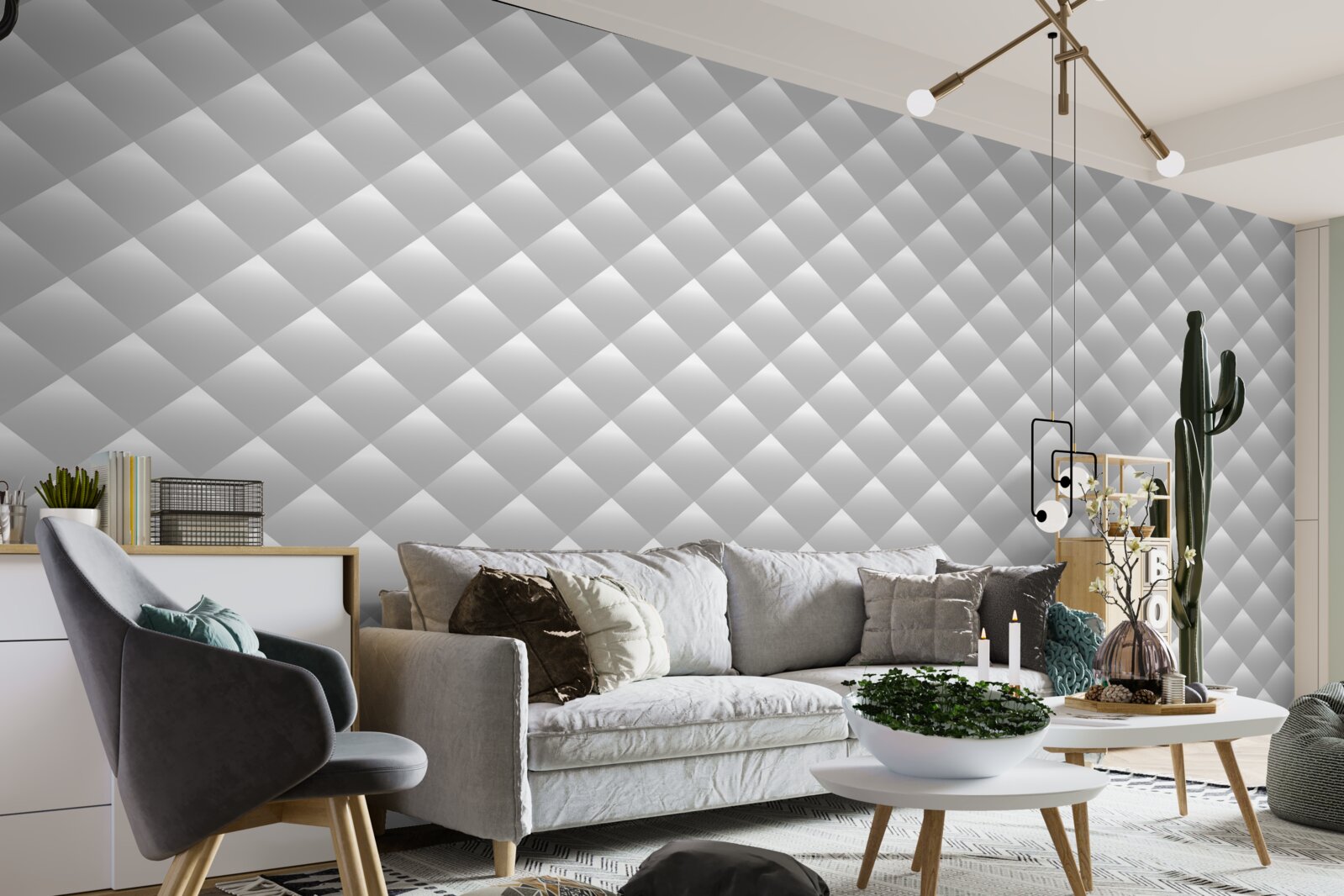 Fototapeten Silber Diamond Textur