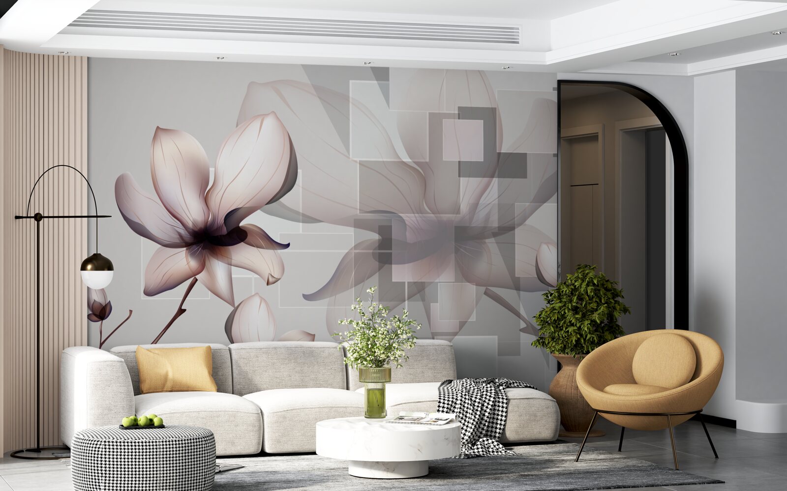 Fototapeten Große weiße Magnolien