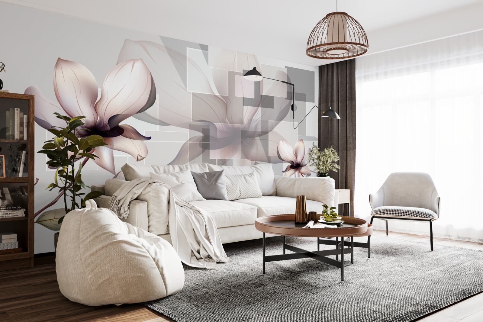 Fototapeten Große weiße Magnolien