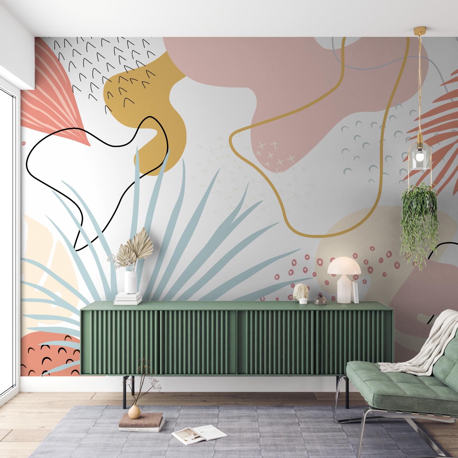 Fototapeten Tropenflora bei Abstraktion