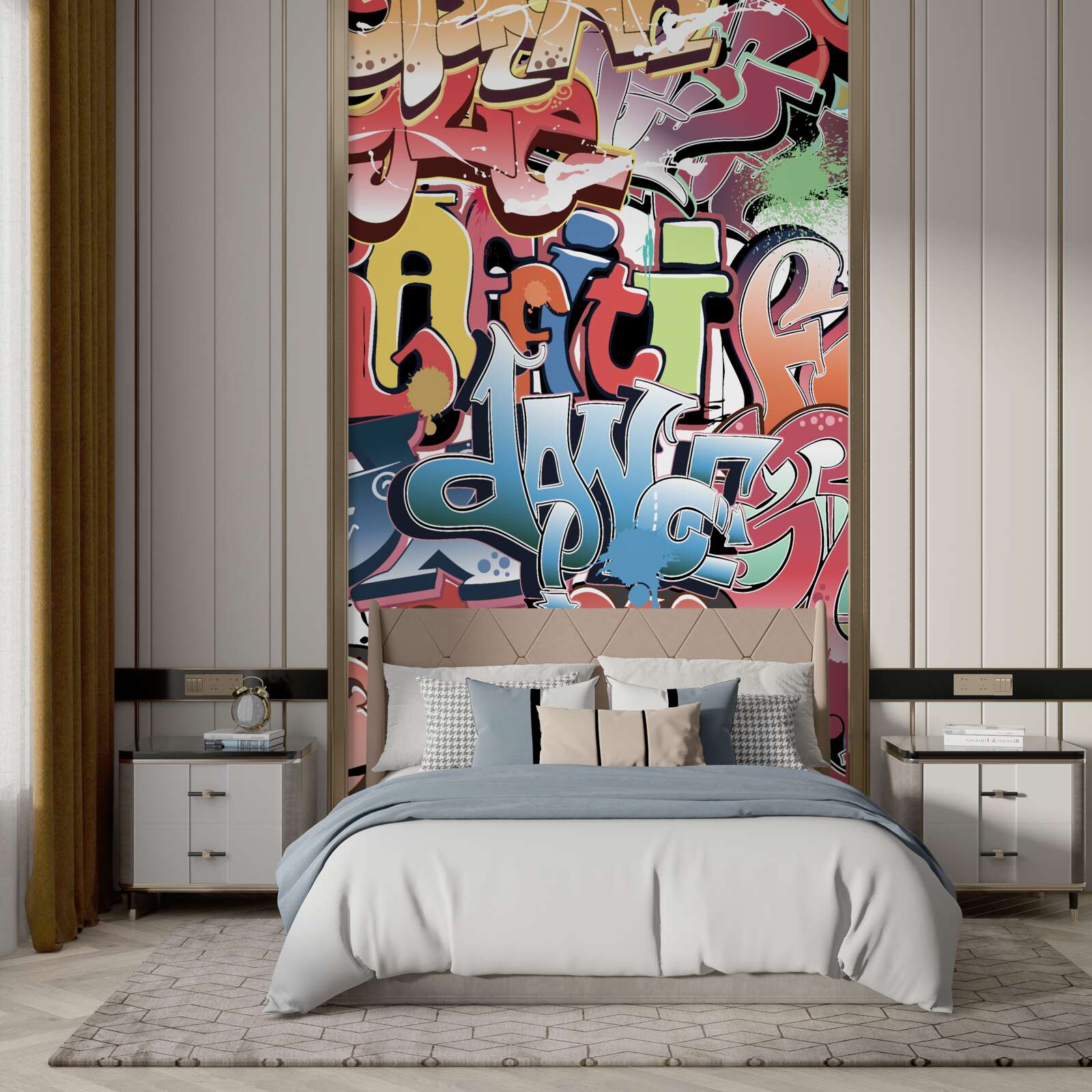 Fototapeten Graffiti -Untertitel in verschiedenen Farben