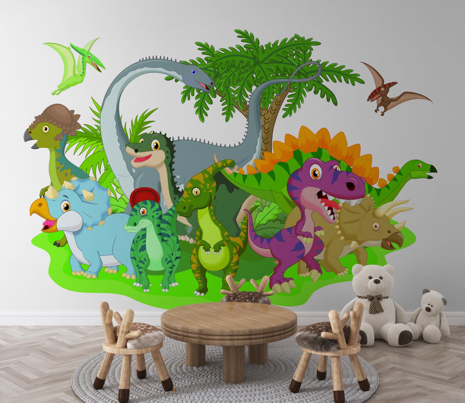 Fototapeten Cartoon -Dinosaurier