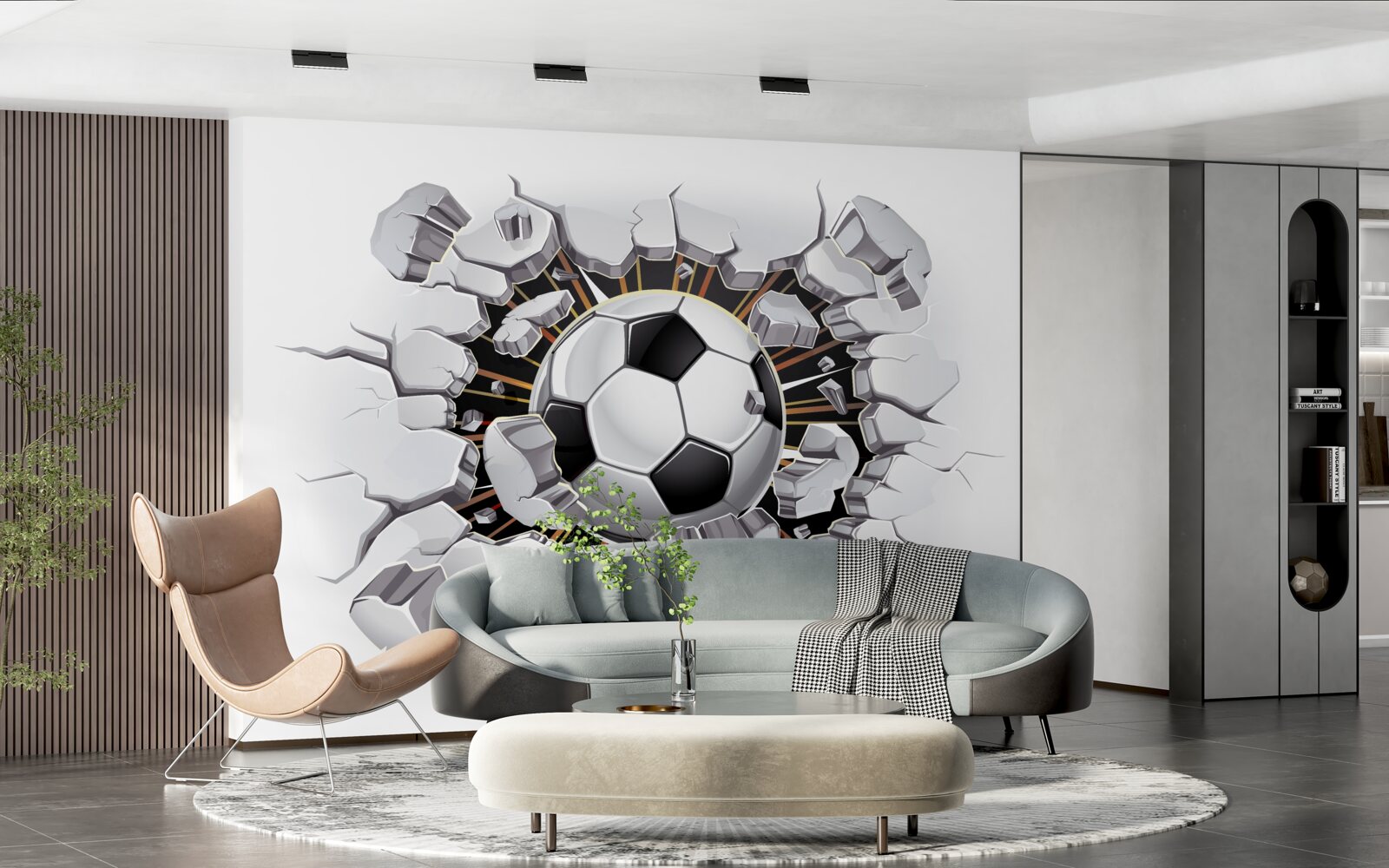 Fototapeten Fußball in der Luft fliegen