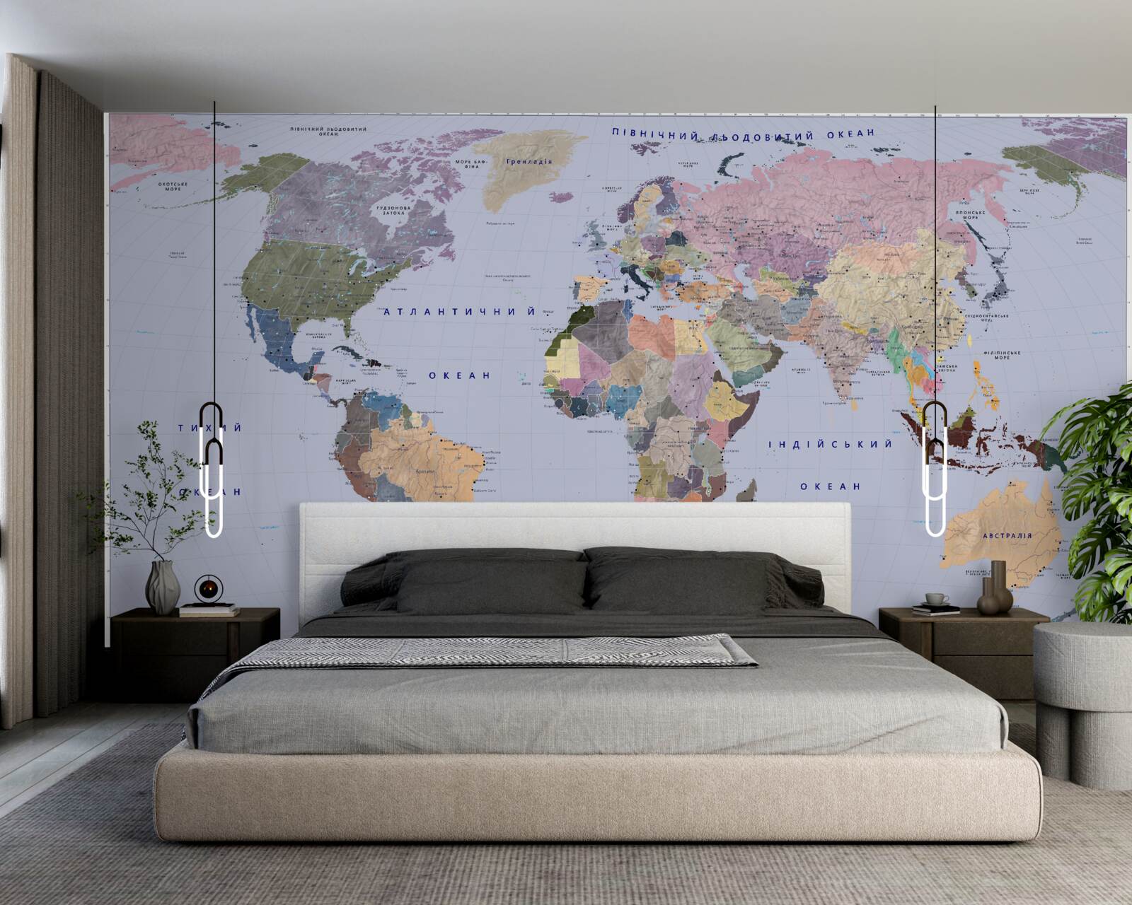 Fototapeten Multi -geläutete geografische Karte der Erde