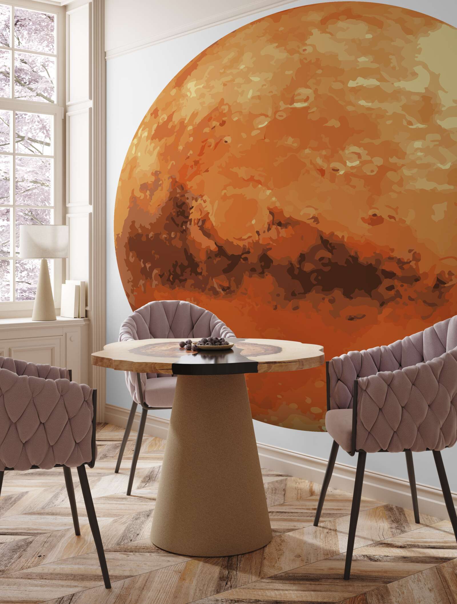 Fototapeten Der Planet ist rot und gelb