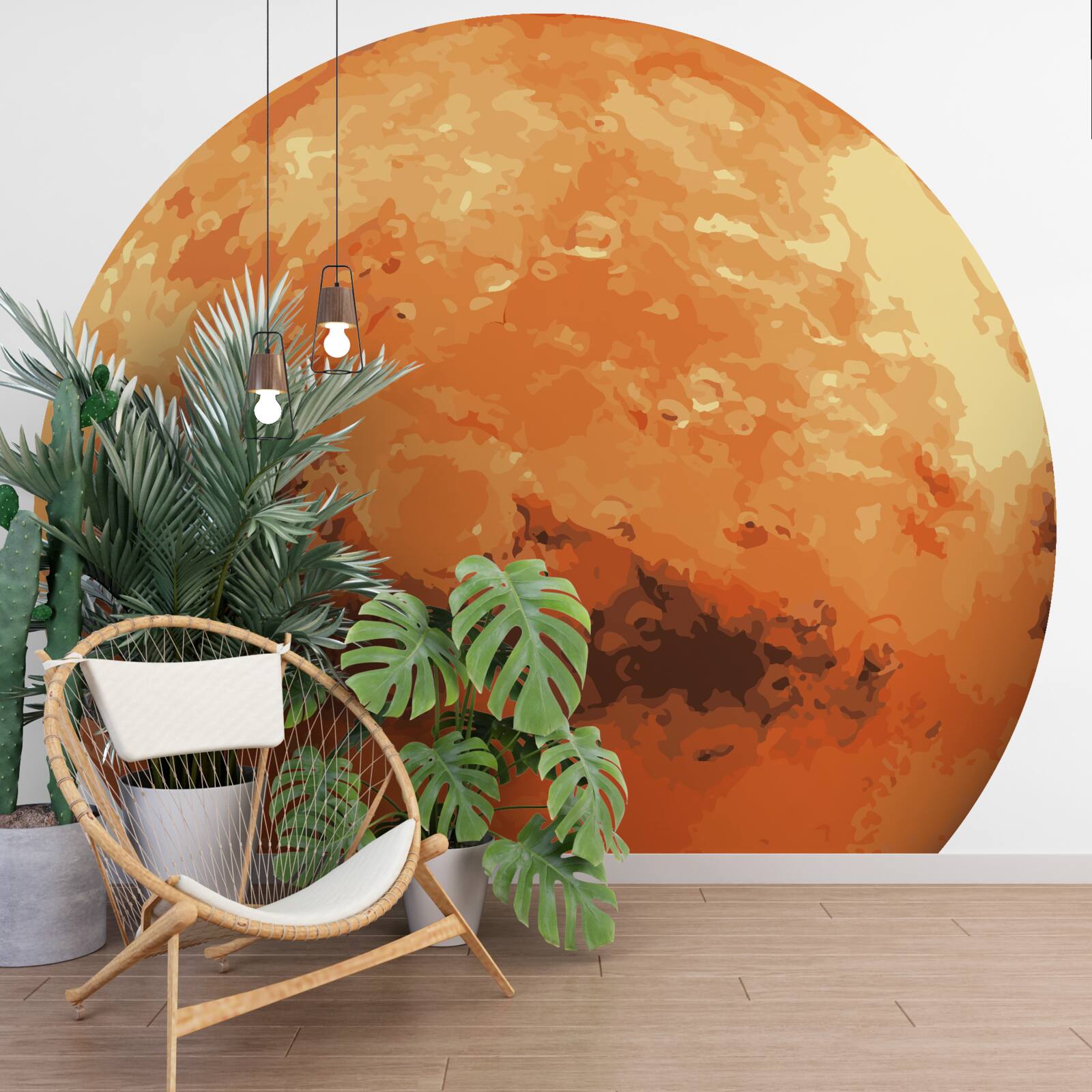 Fototapeten Der Planet ist rot und gelb