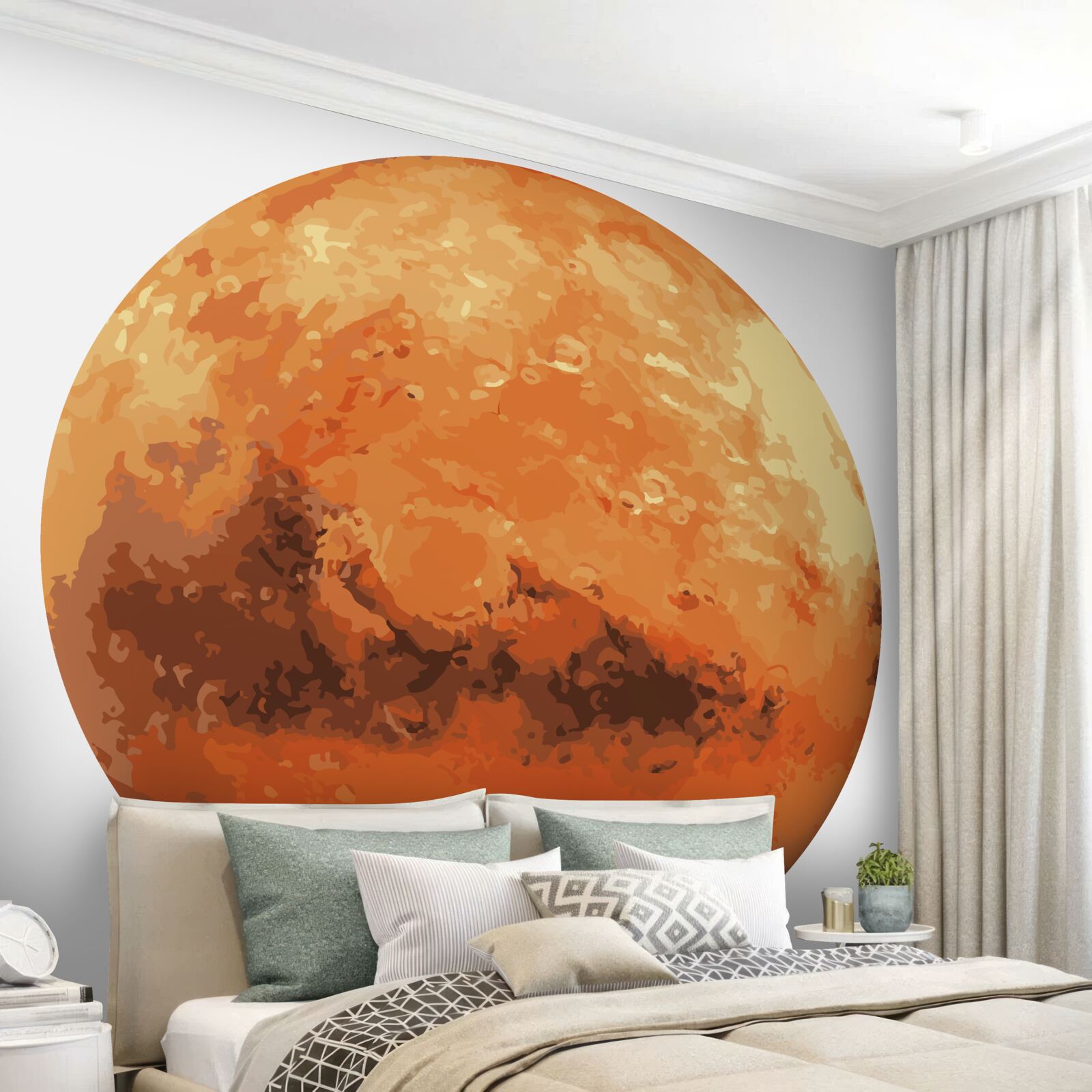 Fototapeten Der Planet ist rot und gelb