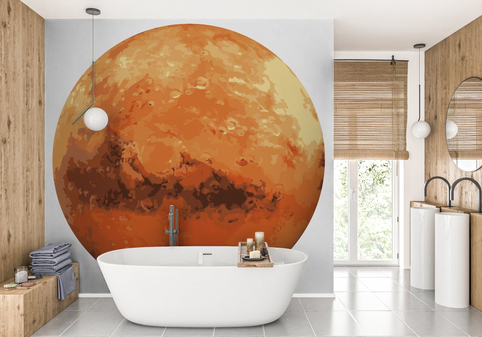 Fototapeten Der Planet ist rot und gelb