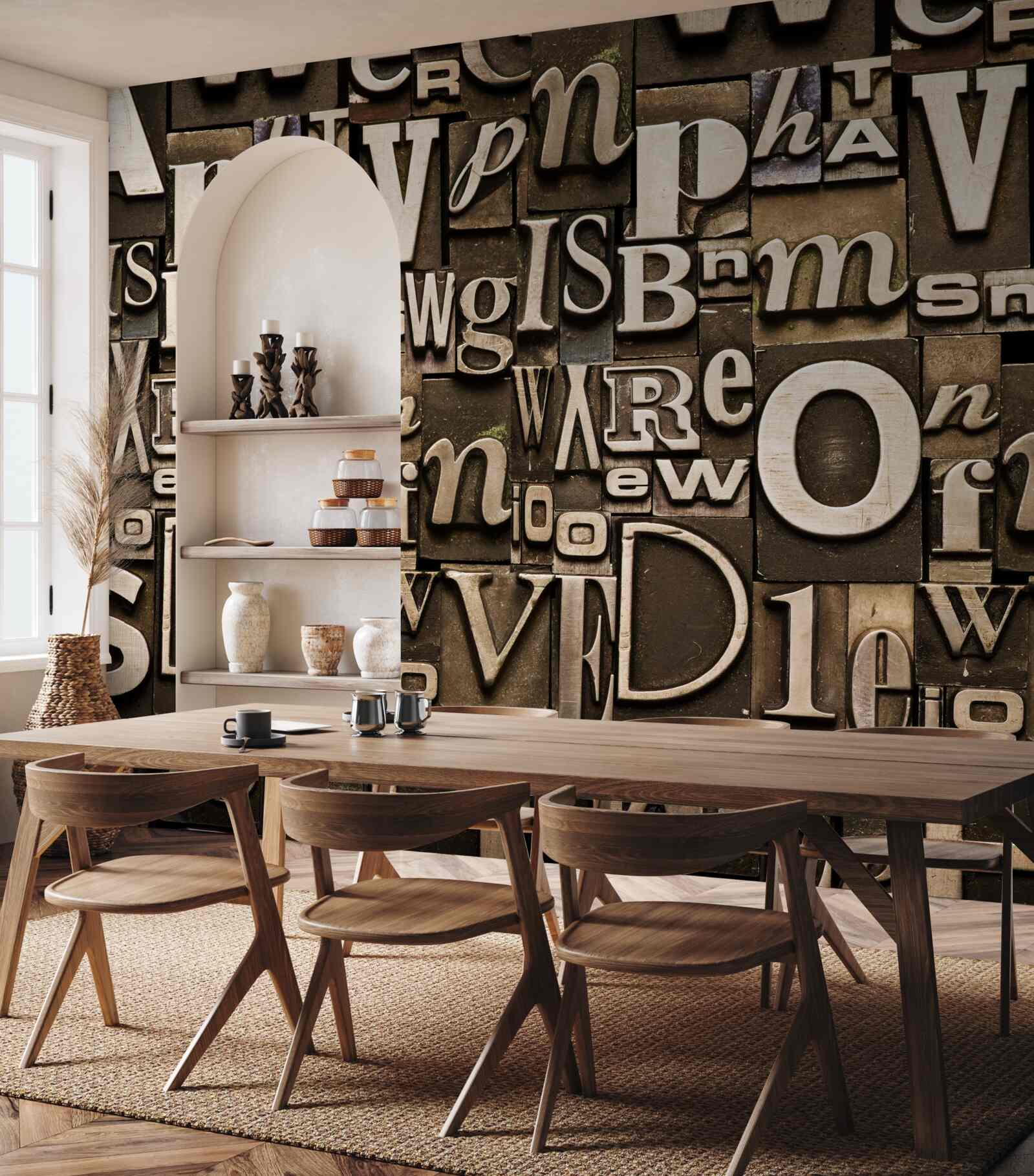 Fototapeten Verschiedene Symbole auf einem Burgund -Board