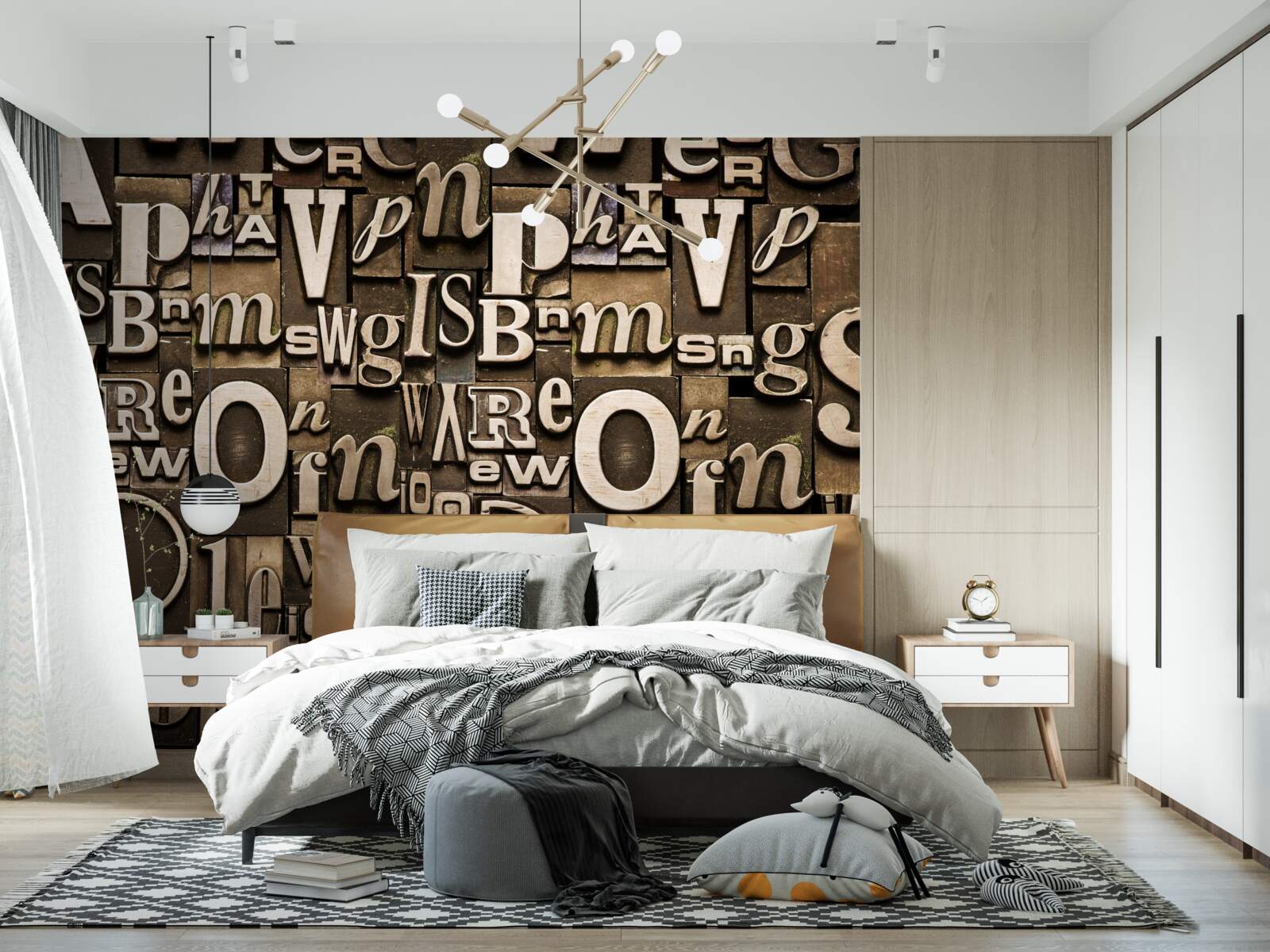Fototapeten Verschiedene Symbole auf einem Burgund -Board