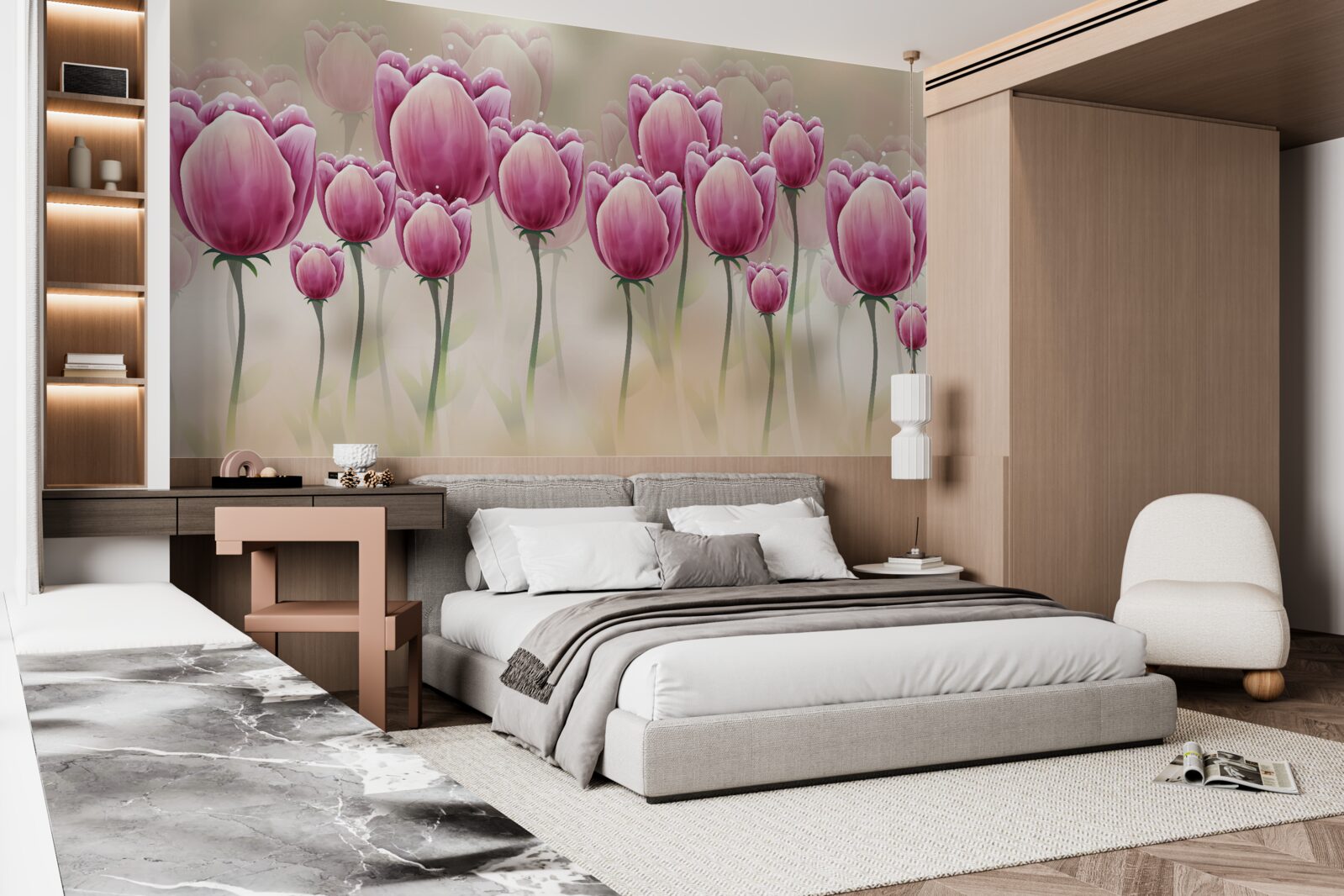 Fototapeten Geschlossene kriminierte Tulpen