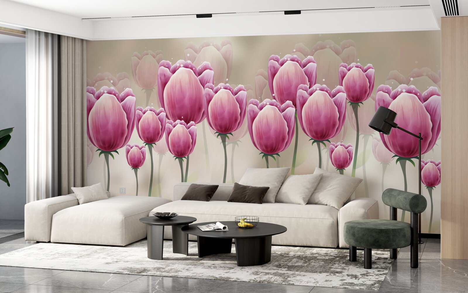 Fototapeten Geschlossene kriminierte Tulpen