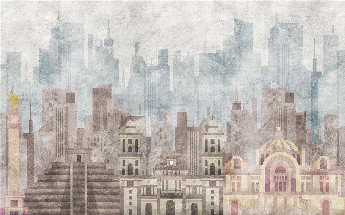 Fototapeten Antike Stadt angesichts der Metropole